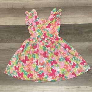 💎 (4/$30) Sz 7 Girls Floral Butterfly Dress w/ Ruffle Sleeves